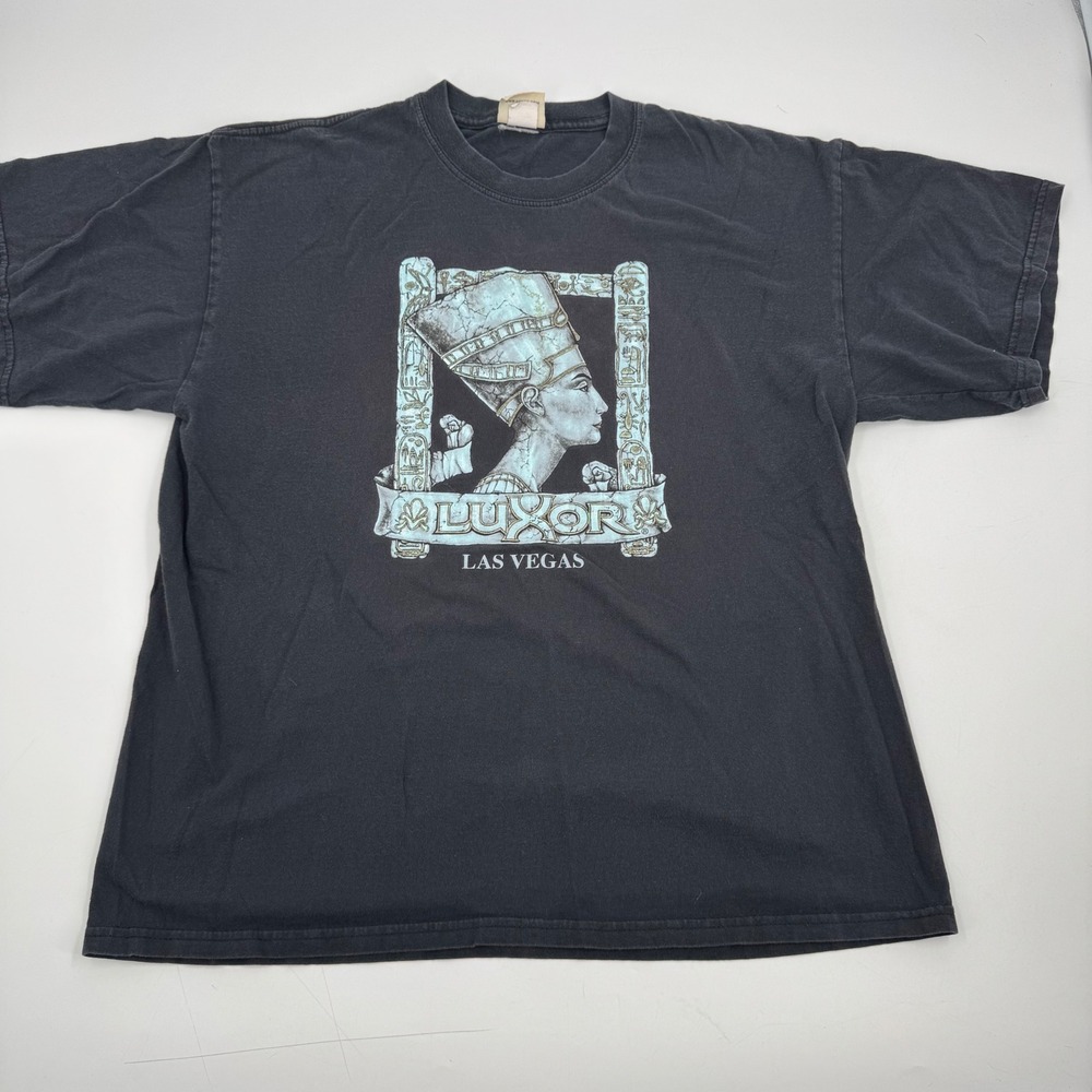 Luxor Las Vegas Egyptian Queen Graphic Shirt Mens XL Black Pyramid Creations Y2K